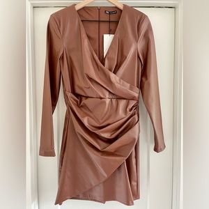 NWT Zara Faux Leather Dress Large